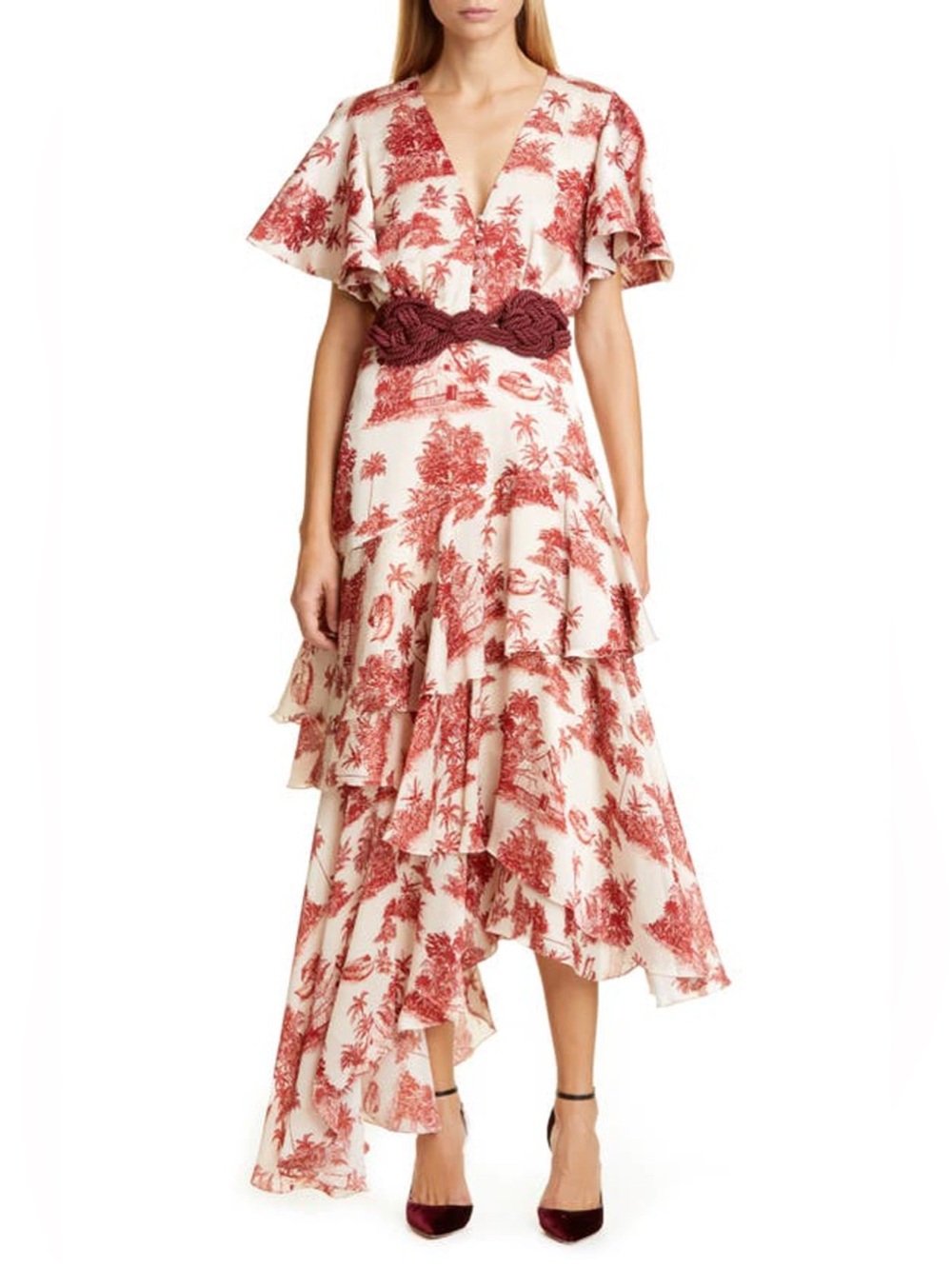 Las Alas De La Memoria Crinkle Georgette Dress In Print